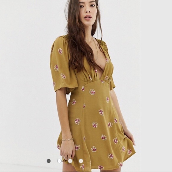 free people movement Dresses & Skirts - FP Movement by Free People Mustard Floral Mini Dress
